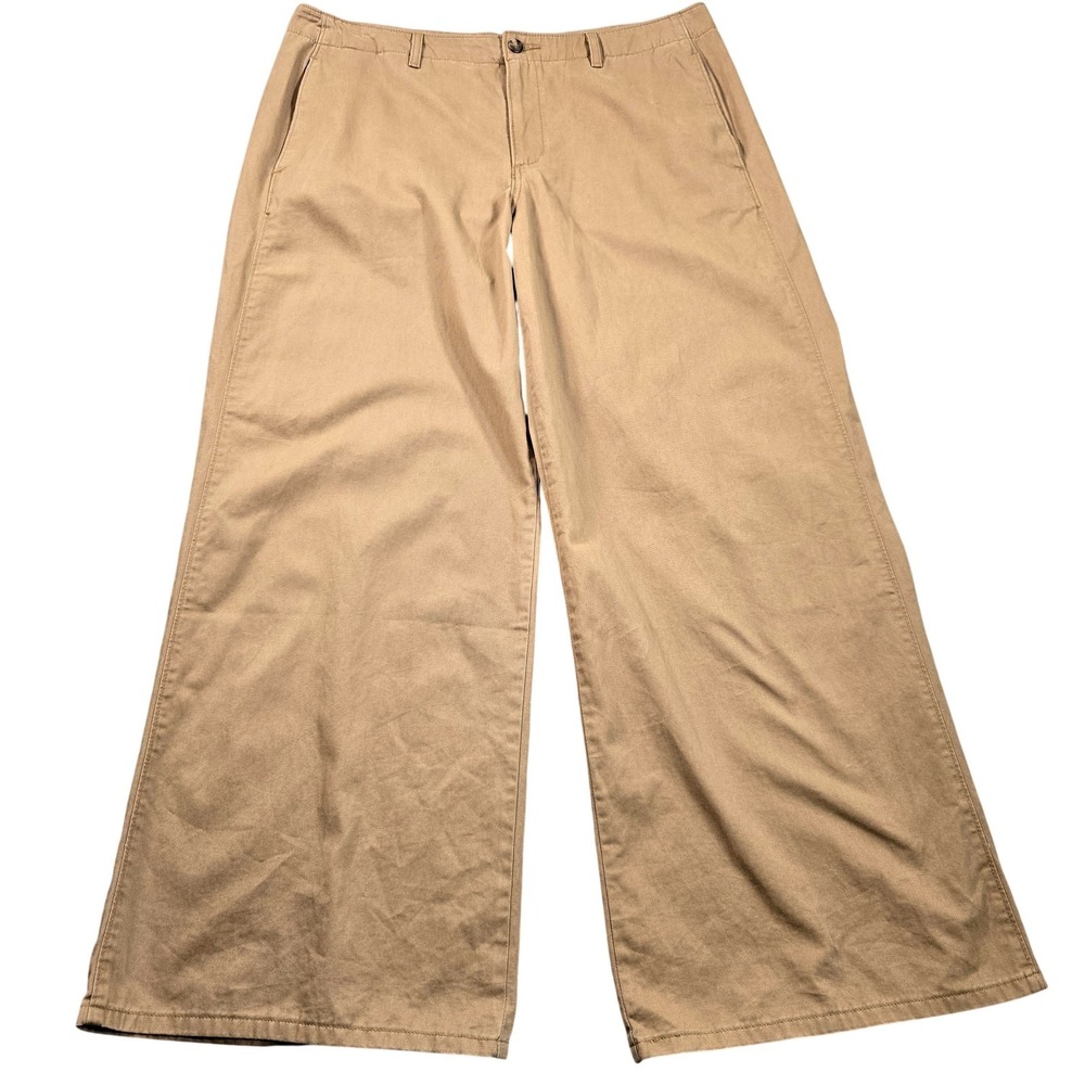 Levi's Premium Pants Mens 38x30 Beige Wide Leg Chino Cotton Casual Flat Front
